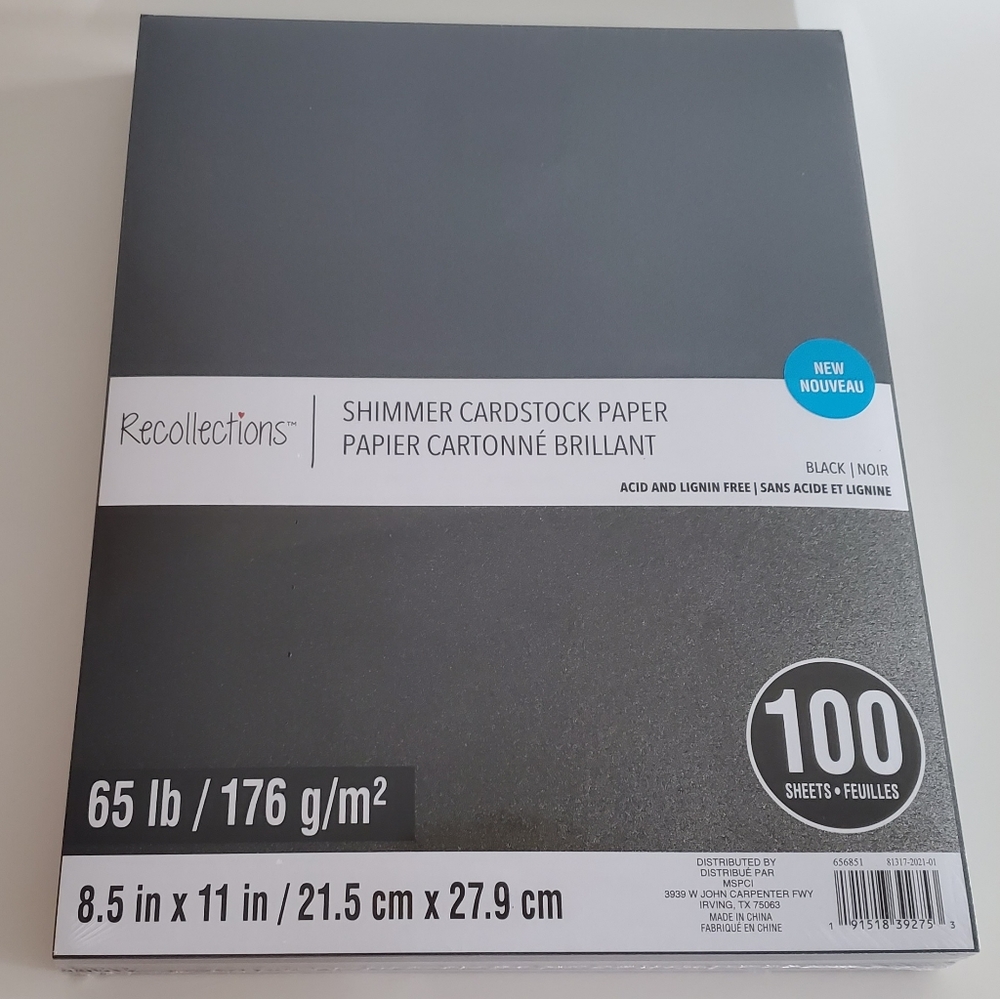 *Donating Soon - Make Offer* Black Paper Shimmer 8.5" x 11" Cardstock Paper NEW
